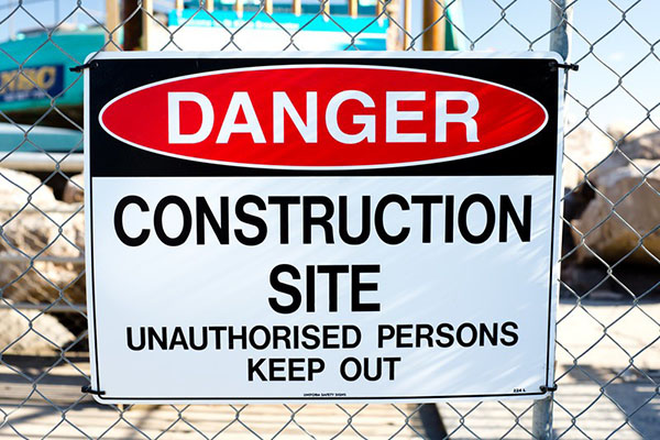 Construction danger sign
