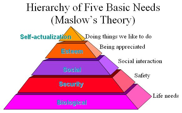 Hierarchy of Five Basic Needs (Maslow's Theory)