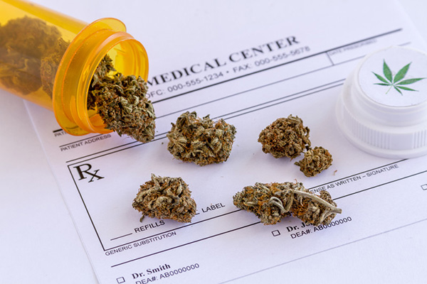 Medical marijuana on a prescription pad