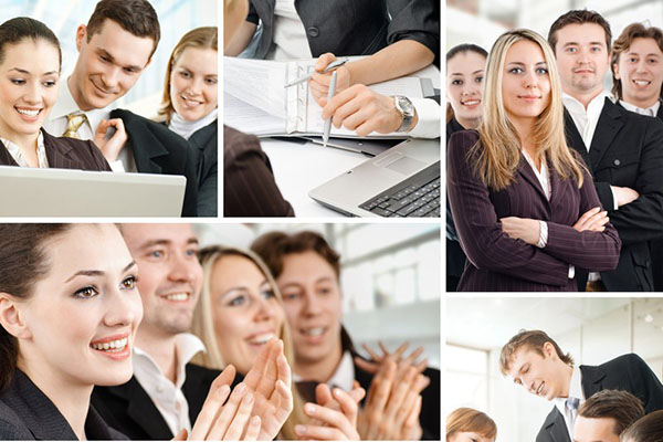 Collage of people networking