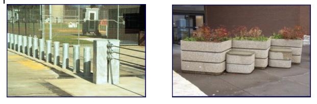 bollards and cable restraint / planters