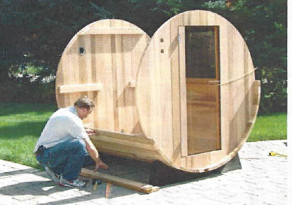 Wood-Barrel Sauna Installation - Hoyle - April 2018