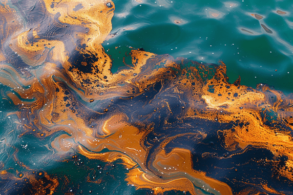 oil floating on water