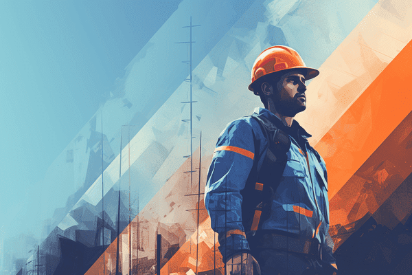 Abstract image of construction worker