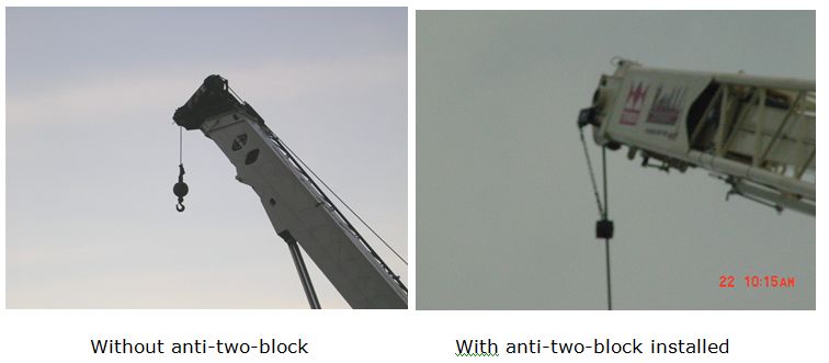 Crane With Anti-Two-Block Installed