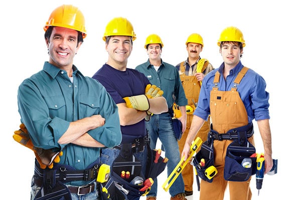 Group of professional industrial workers