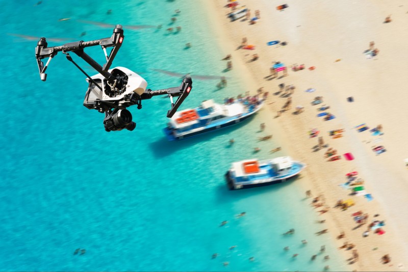 Drone over beach