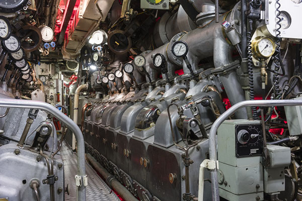 Engine room on submarine
