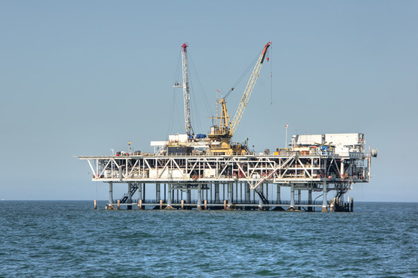 Offshore oil platform in California