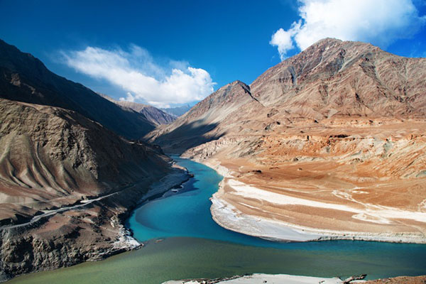 Zanskar River converging into the Indus River