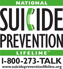 National Suicide Prevention Lifeline logo 1-800-273-TALK www.suicidepreventionlifeline.org