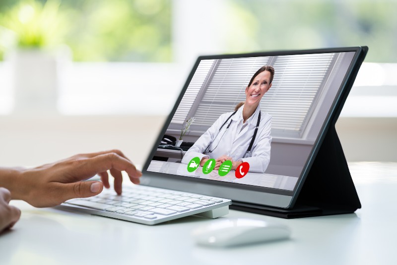 Video conference call with a doctor