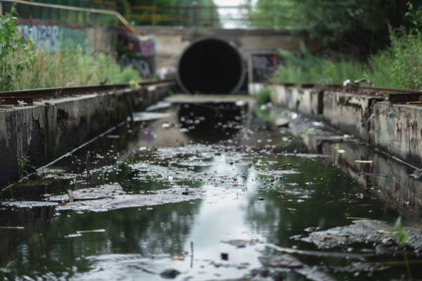 Contaminated city sewer.