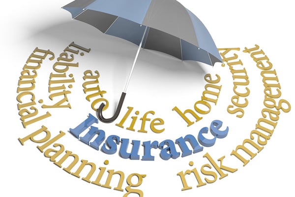 Umbrella next to insurance words