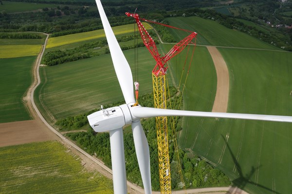 wind turbine under construction